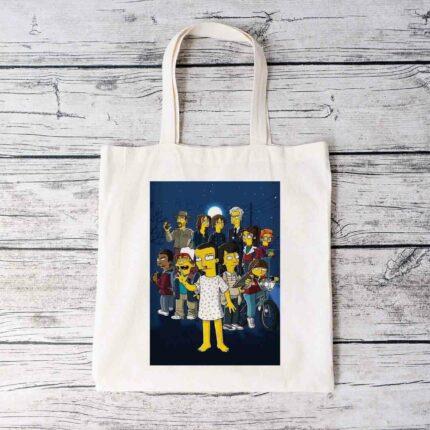 The Simpsons Stranger Things Tote Bag