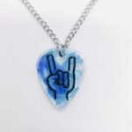 Metal Horns Guitar Pick Necklace