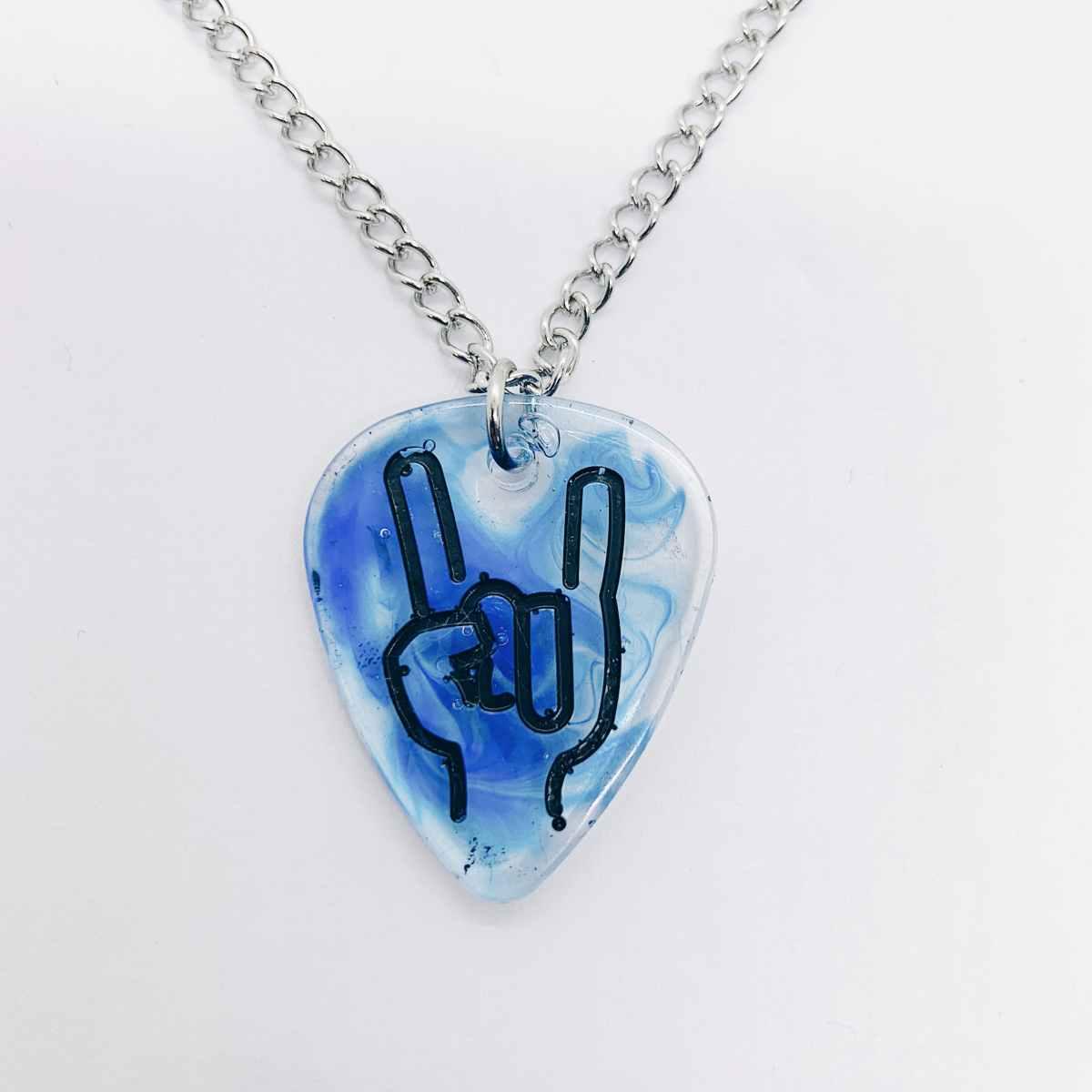 Metal Horns Guitar Pick Necklace Metal Horns Guitar Pick Necklace