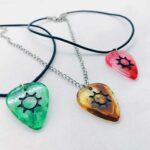 Sun Guitar Pick Leather Necklace - Image 4