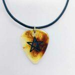 Pentagram Guitar Pick Leather Necklace