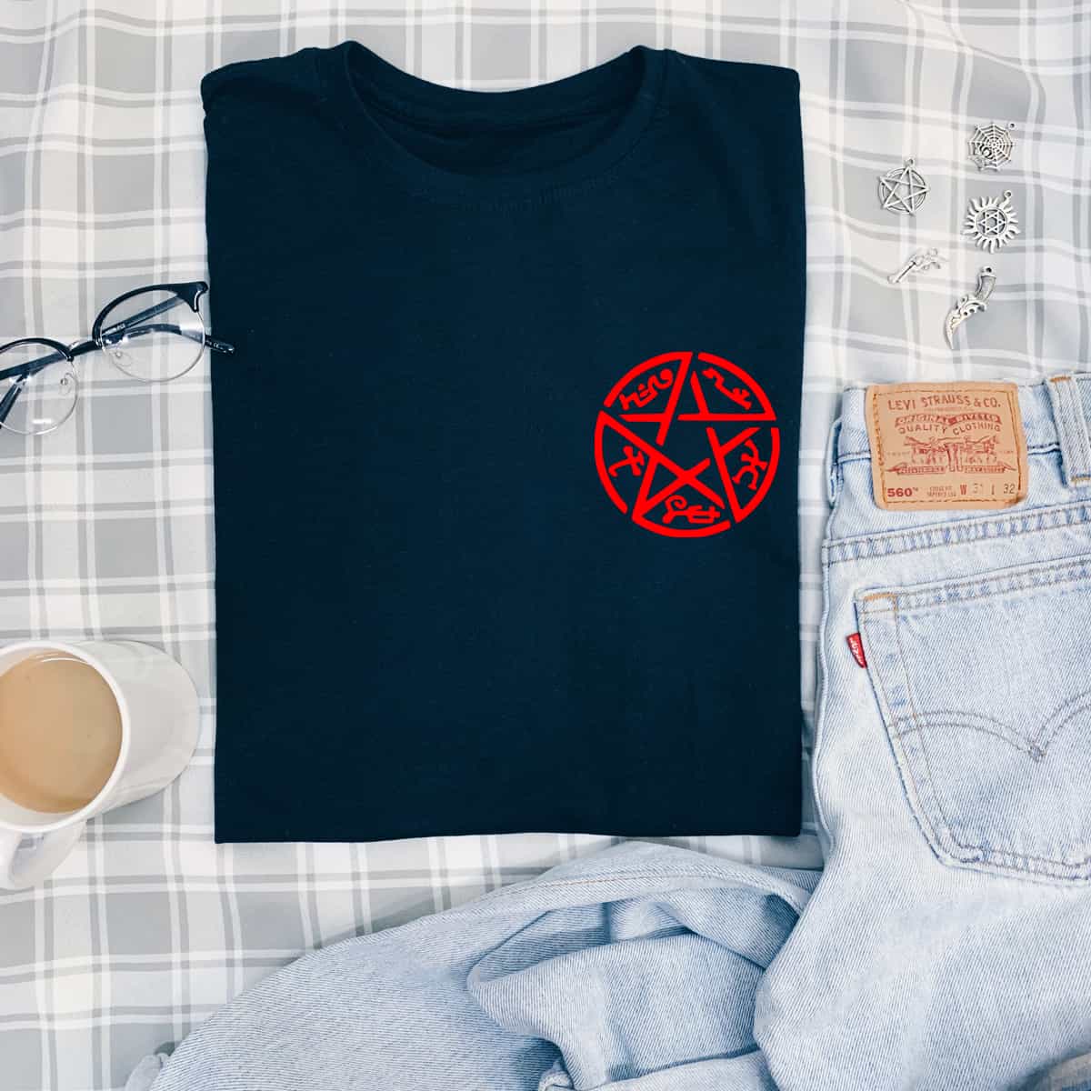 Pentacle Pocket Print T-Shirt Pentacle Pocket Print T-Shirt