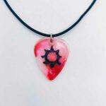 Sun Guitar Pick Leather Necklace