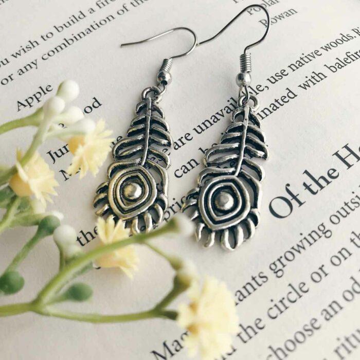 Peacock Feather Earrings - Image 3