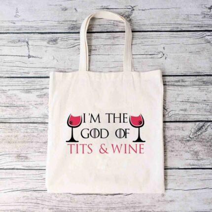 God of Tits and Wine Tote Bag