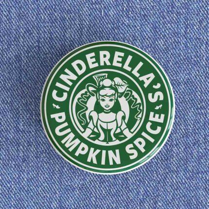 Cinderella's Pumpkin Spice Starbucks Badge/Magnet