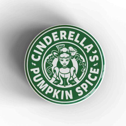 Cinderella's Pumpkin Spice Starbucks Badge/Magnet