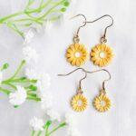 Gold Yellow Daisy Earrings