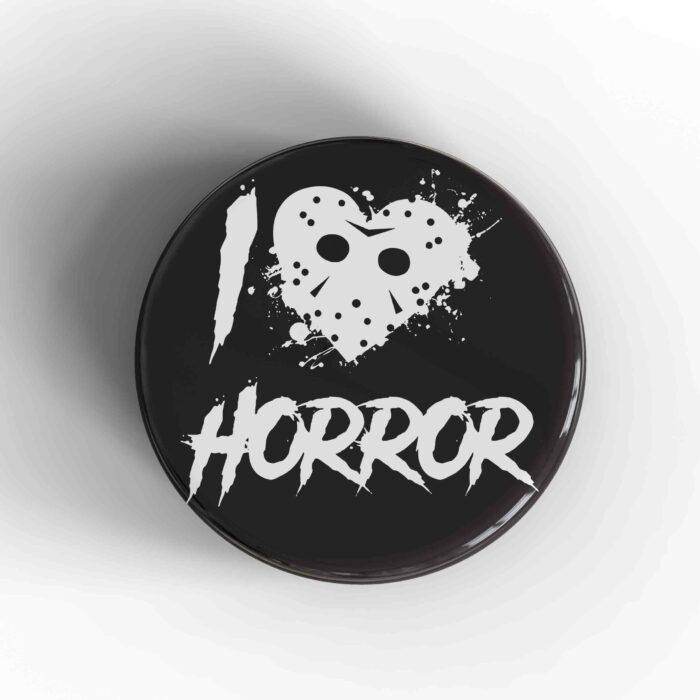 I Love Horror Badge/Magnet