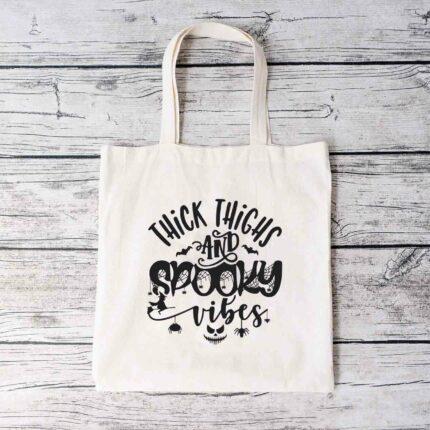 Thick Thighs & Spooky Vibes Tote Bag