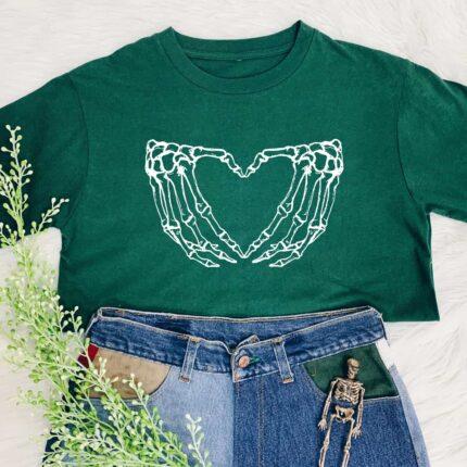 Skeleton Hand Heart T-Shirt