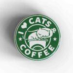 I Love Cats Coffee Magnet
