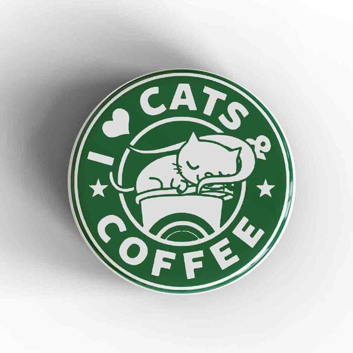 I Love Cats Coffee Magnet