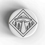 UFO Illustration Badge/Magnet