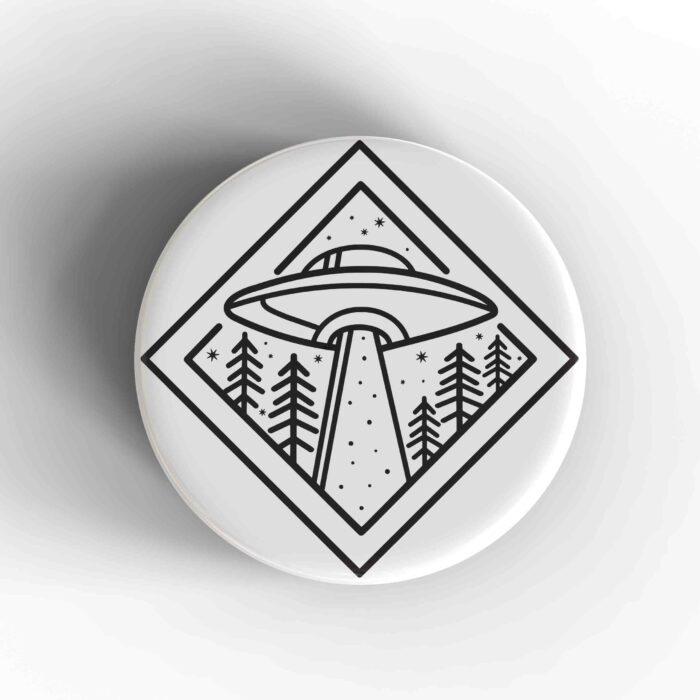 UFO Illustration Badge/Magnet