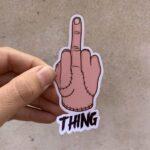 Thing Middle Finger Sticker