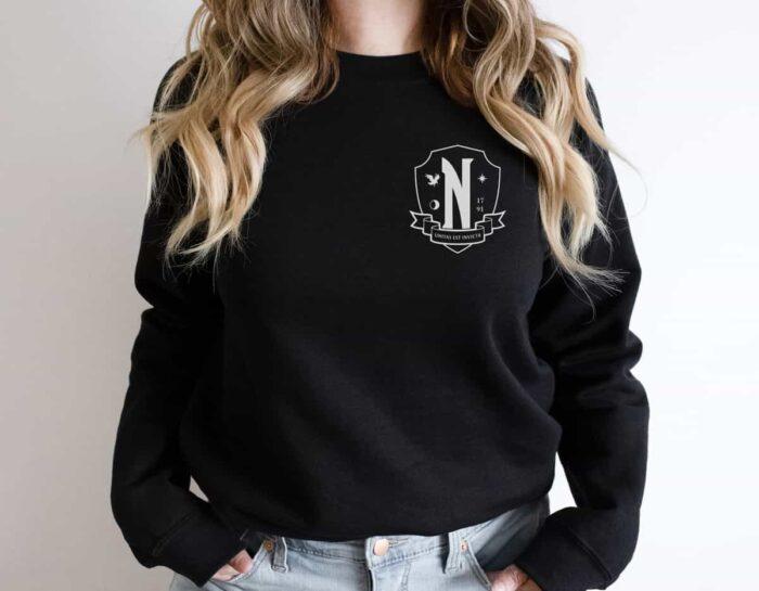 Nevermore Academy Pocket Print Sweatshirt - Image 2