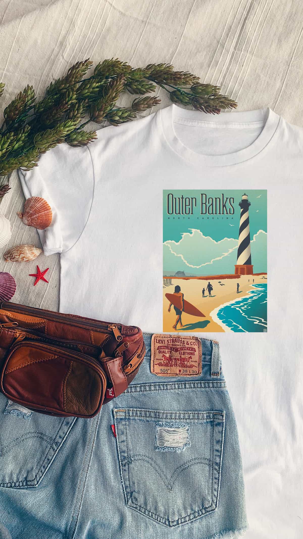 Outer Banks Light House Poster T-Shirt Outer Banks Light House Poster T-Shirt