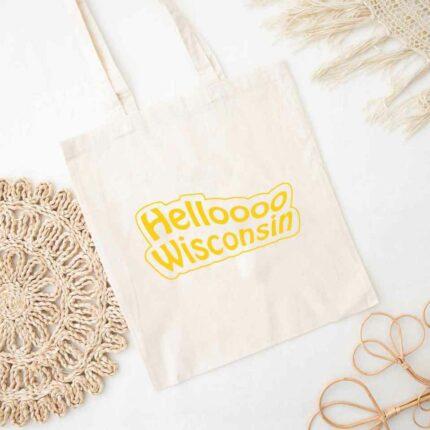Hello Wisconsin Tote Bag