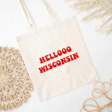 Hello Wisconsin Tote Bag