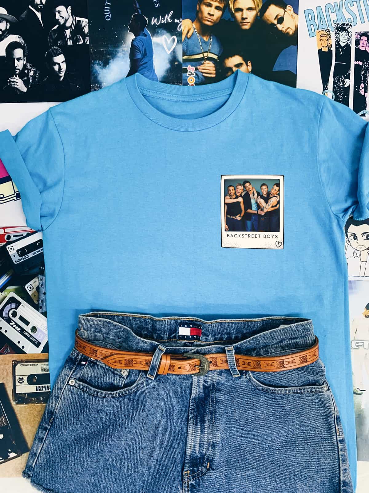Backstreet Boys Polaroid Pocket PrintT-Shirt Backstreet Boys Polaroid Pocket PrintT-Shirt