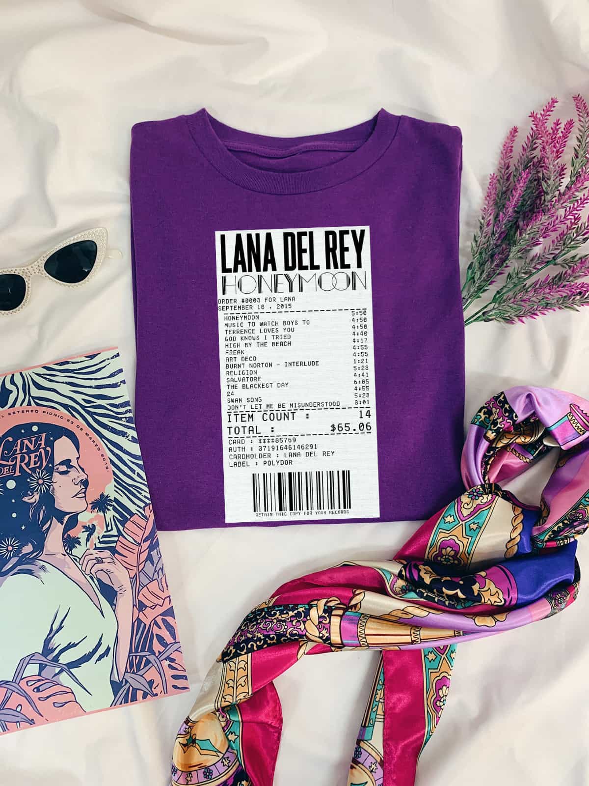 Lana Del Rey Honeymoon Receipt Tote Bag Lana Del Rey Honeymoon Receipt Tote Bag