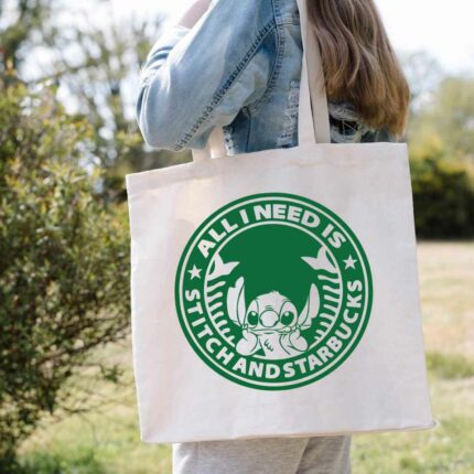Stitch & Starbucks Tote Bag