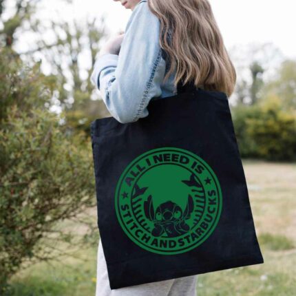 Stitch & Starbucks Tote Bag