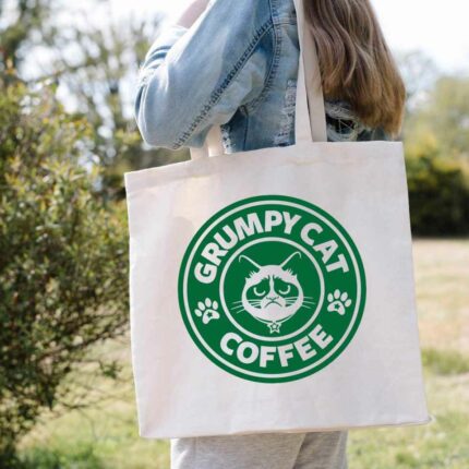 Grumpy Cat Coffee Tote Bag