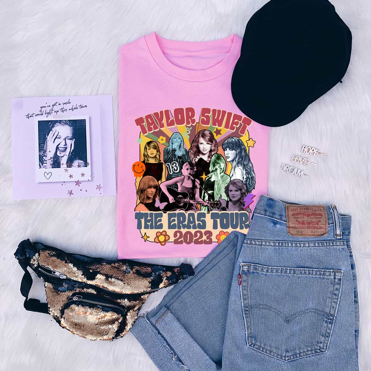 taylor tee 4 Taylor Bold Retro Eras Concert T-Shirt - Image 1