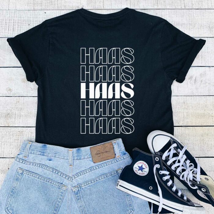 Haas Front and Back Print T-Shirt
