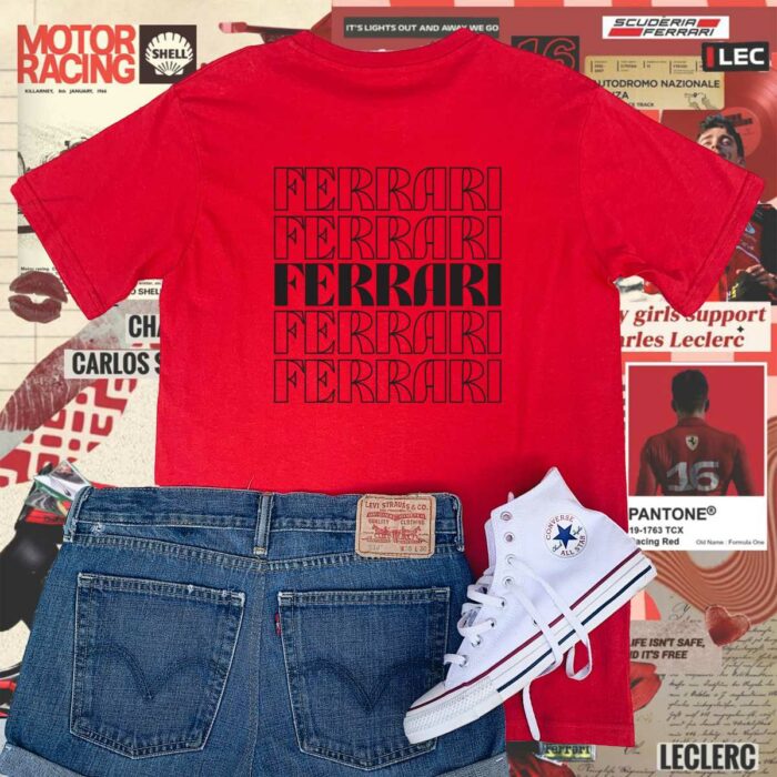 Ferrari Front and Back Print T-Shirt
