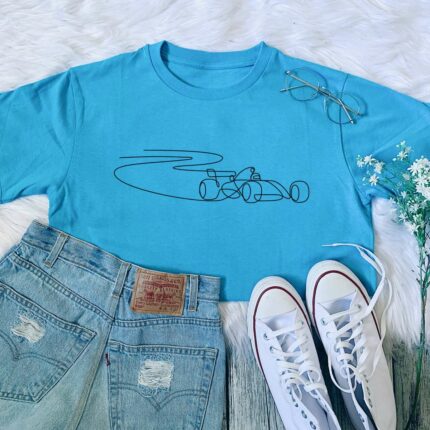 F1 Cat Line Art T-Shirt