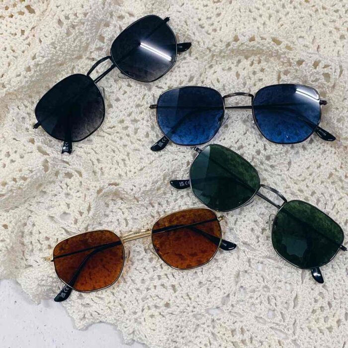 Classic Hexagonal Metal Detailed Sunglasses