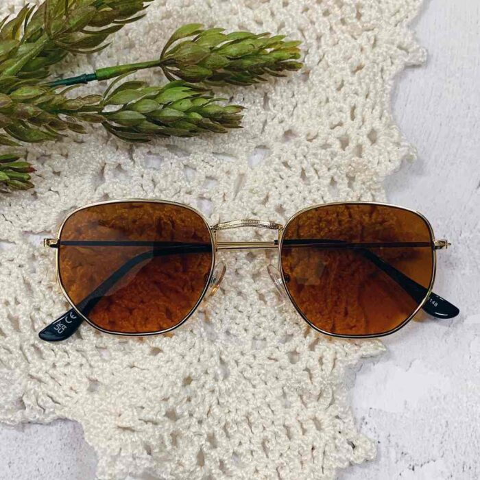 Classic Hexagonal Metal Detailed Sunglasses