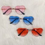 Metal Frame Heart Shaped Sunglasses