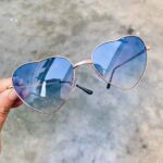Metal Frame Heart Shaped Sunglasses