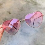 Metal Frame Heart Shaped Sunglasses