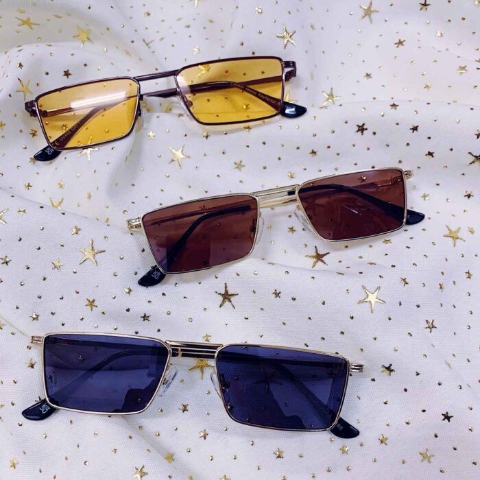Retro Flat Top Metal Detailed Sunglasses - Image 2
