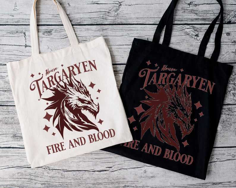 House Targaryen Fire and Blood Tote Bag House Targaryen Fire and Blood Tote Bag