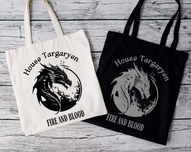 House Targaryen Fire and Blood Tote Bag House Targaryen Fire and Blood Tote Bag