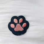 Black and Pink Paw Print Patch