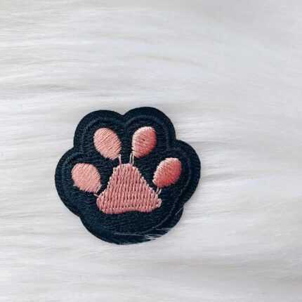 Black and Pink Paw Print Patch