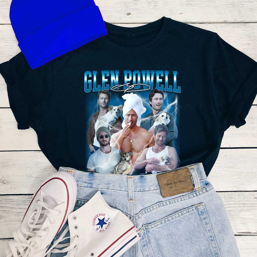 Glen Powell Poster T-Shirt Glen Powell Poster T-Shirt
