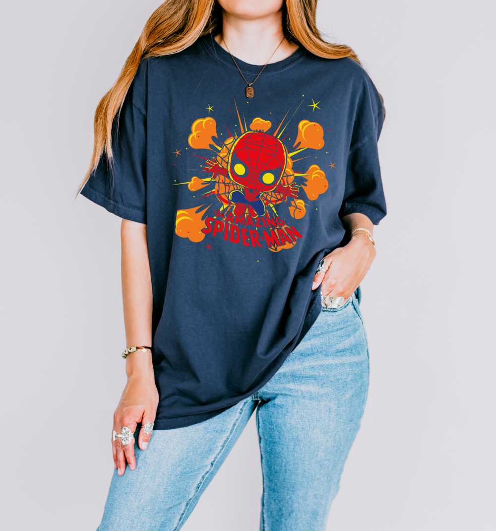 The Amazing Spider-Man Orange Poster The Amazing Spider-Man Orange Poster T-Shirt - Image 1