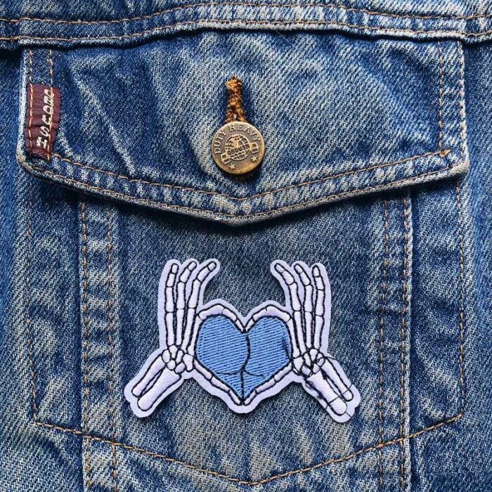 Skeleton Heart Hands Patch