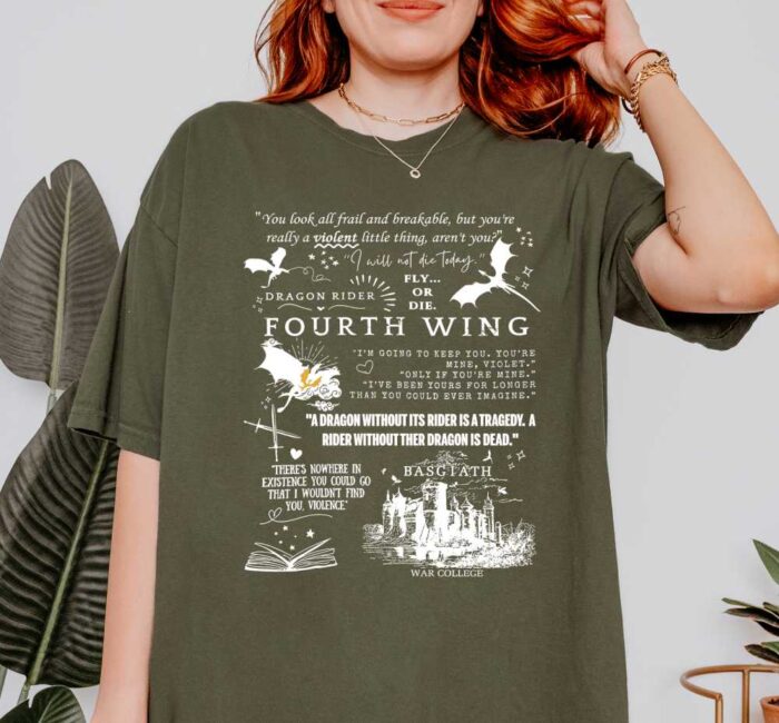 Fourth Wing Book Quotes T-Shirt