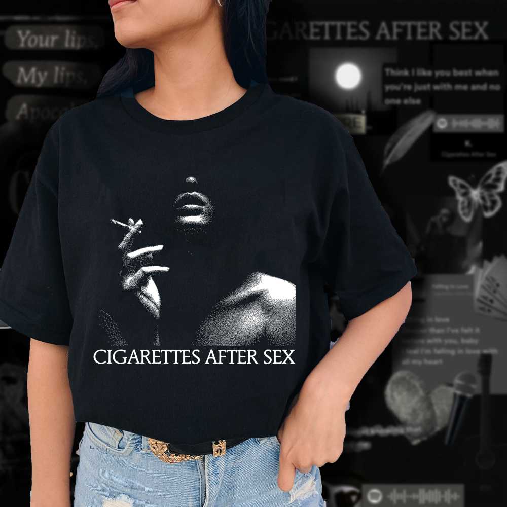 CAF Poster Logo Tee Cigarettes After Sex Silhouette T-Shirt - Image 1