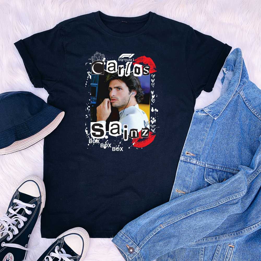 Carlos Tee 3.. Carlos Sainz Burn Book Black T-Shirt - Image 1