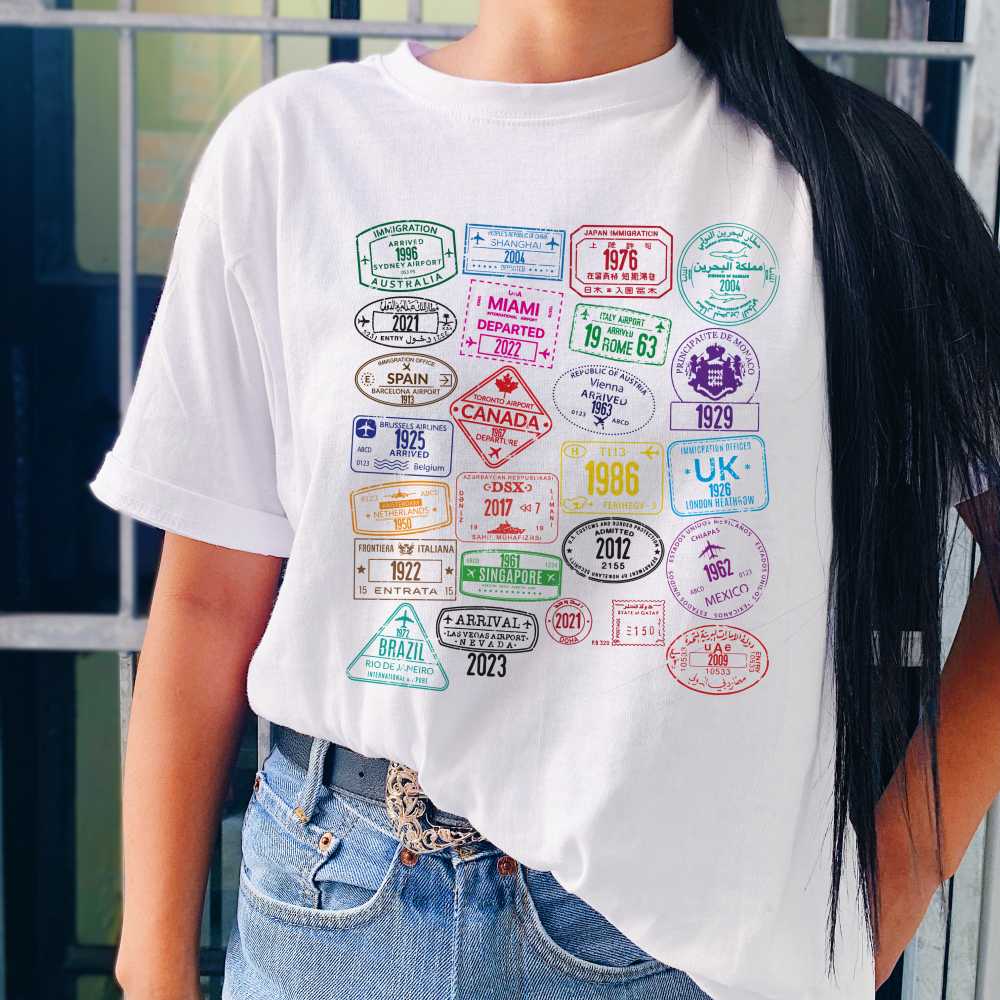 F1 Country Stamps Colour T-Shirt F1 Country Stamps Colour T-Shirt
